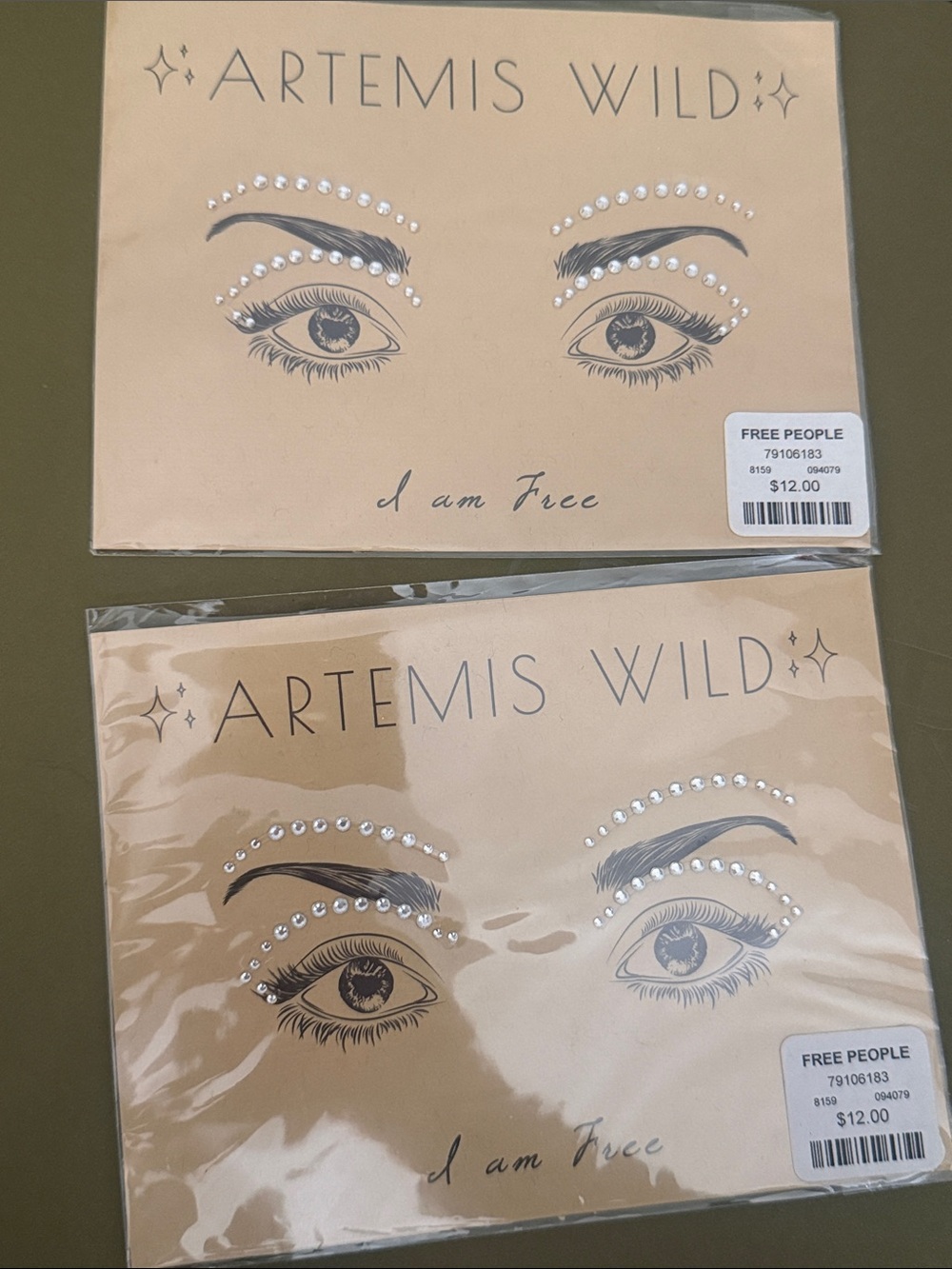Free People Artemis Wild Face Gems - Clear Rhinestone Accents